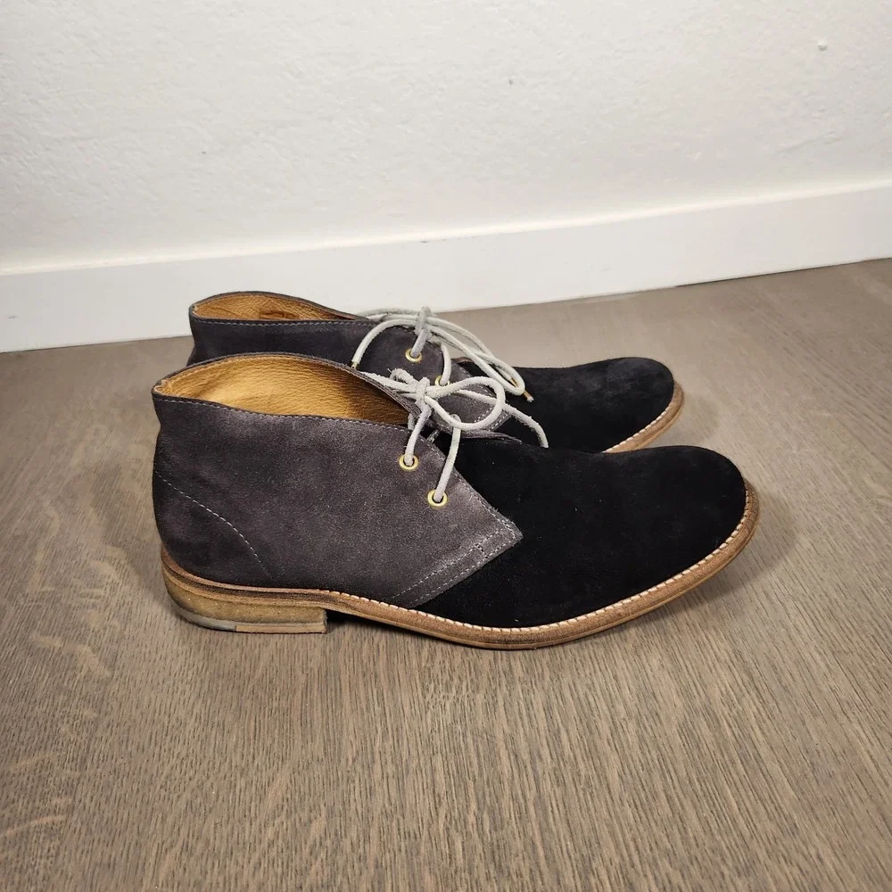 AllSaints Jacks Place Suede Chukka Desert Boots Mens EU 41 Two-Tone Black Grey 8